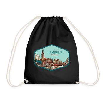 Hamburg, a historic German city - Drawstring Bag - black - Front