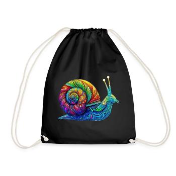 Schnecke - Turnbeutel - Schwarz - Vorne