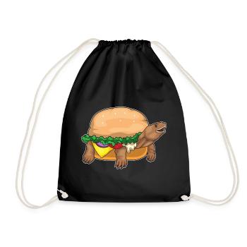 Turtle Cheeseburger - Drawstring Bag - black - Front