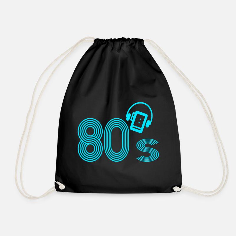 80er Jahre - Turnbeutel - Schwarz
