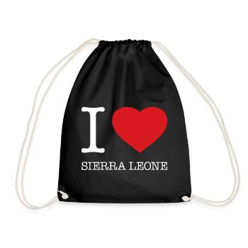 I LOVE SIERRA LEONE - Drawstring Bag - black - Front