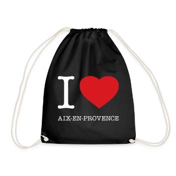 I LOVE AIX EN PROVENCE - Turnbeutel - Schwarz - Vorne