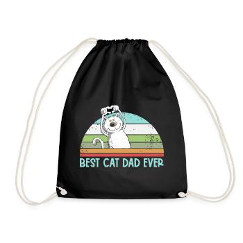 Meilleur chat papa chats papa papa vintage amoureux des chats - Sac de sport léger - noir - Devant