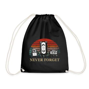 Trio de cassettes rétro avec thème Never Forget - Sac de sport léger - noir - Devant