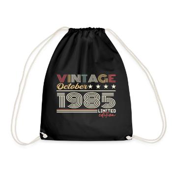 Octobre 1985 rétro anniversaire 1985 Octobre 1985  - Sac de sport léger - noir - Devant