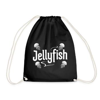 Jellyfish Jellyfish Sea Ocean Underwater Medusa - Drawstring Bag - black - Front