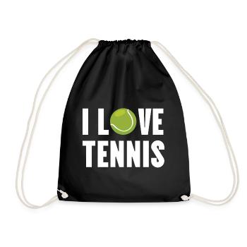 Ich liebe Tennis - Turnbeutel - Schwarz - Vorne