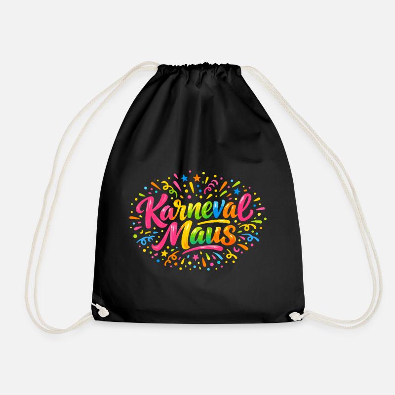 Karnevalsmaus Karneval Köln Süß Niedlich Geschenk - Turnbeutel - Schwarz