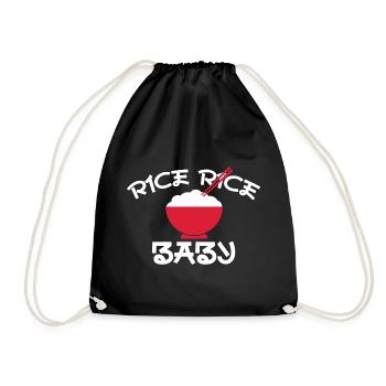 Rice Rice Baby Red Bowl Design - Turnbeutel - Schwarz - Vorne