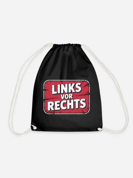 Links vor Rechts - Alerta Antifascista - Turnbeutel - Schwarz
