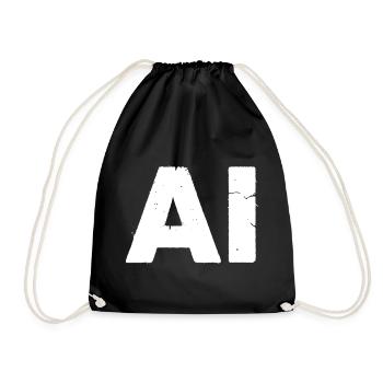 IA Intelligence Artificielle Texte Vecteur Grunge - Sac de sport léger - noir - Devant