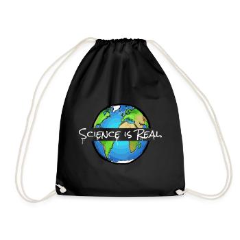 Science is Real | Globe - Drawstring Bag - black - Front