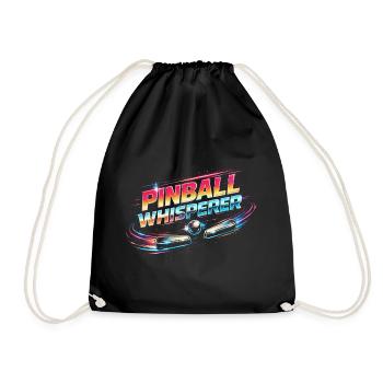 Pinball Whisperer Pinball Player - Drawstring Bag - black - Front