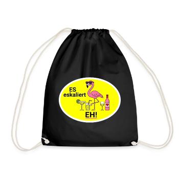 Flamingo Escalates Humor - Drawstring Bag - black - Front