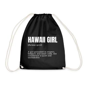 Hawaii Girl Typo Design - Drawstring Bag - black - Front