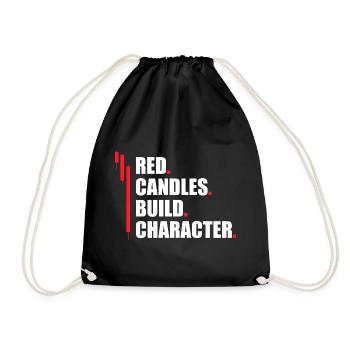 Red candles build character Stock market trader - Drawstring Bag - black - Front