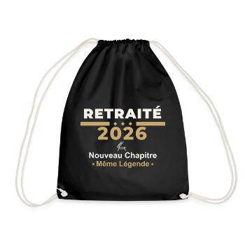 Retraité 2026 – Humour Retraite - Sac de sport léger - noir - Devant