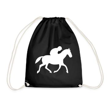 horses - Drawstring Bag - black - Front