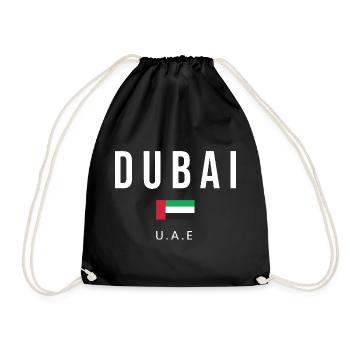 Dubai Flag Bold Typography Tee - Drawstring Bag - black - Front