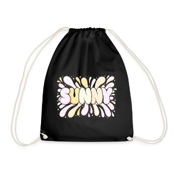 Sunny Splash Pastel Letters - Drawstring Bag - black - Front