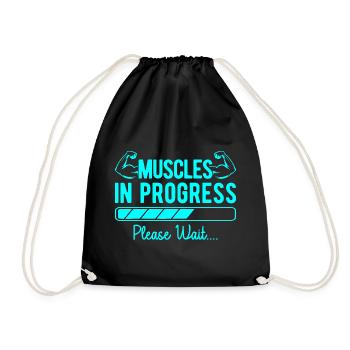 Fitness Motivation Bodybuilder Muscles In Progress - Turnbeutel - Schwarz - Vorne