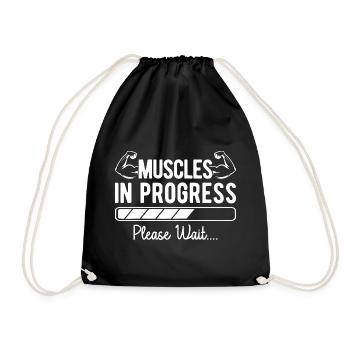 Gymnase de bodybuilder musculaire en entraînement en powerlifting - Sac de sport léger - noir - Devant