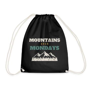 Mountains Over Mondays - Drawstring Bag - black - Front