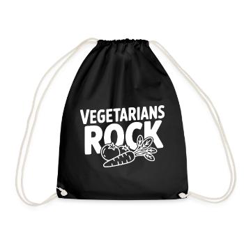Vegetarians Rock - Turnbeutel - Schwarz - Vorne