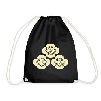 Orientalischer Vintage blassgelber Asakura-Clan Japan - Turnbeutel - Schwarz - Vorne