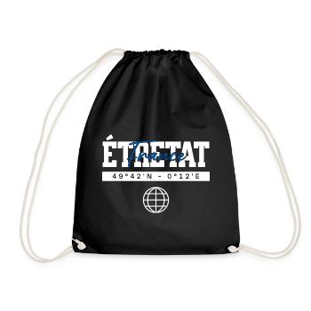 Étretat Frankreich Koordinaten Reise Souvenir - Turnbeutel - Schwarz - Vorne