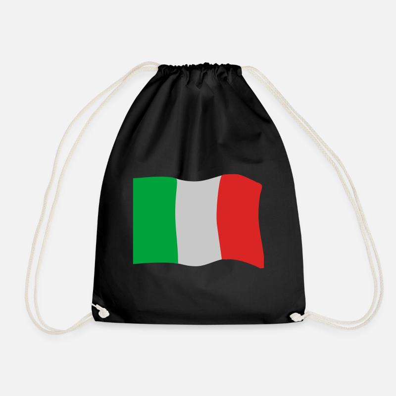 Flag Italy - Drawstring Bag - black
