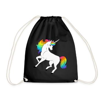 Einhorn - Turnbeutel - Schwarz - Vorne
