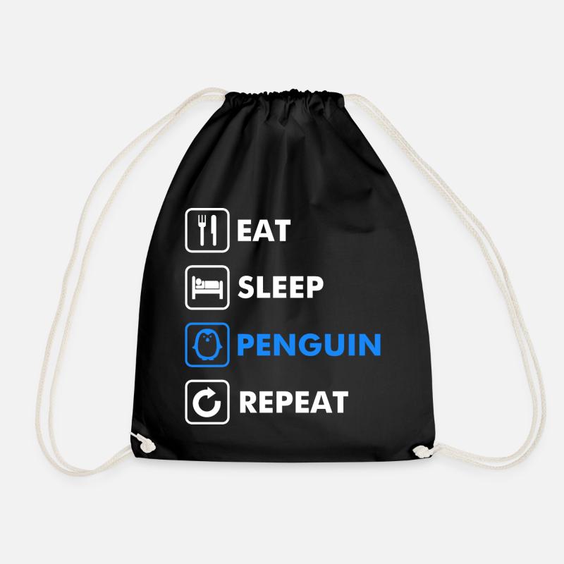 Pinguin - Turnbeutel - Schwarz