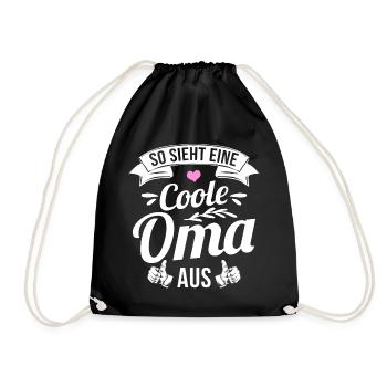 So sieht eine coole Oma aus - Turnbeutel - Schwarz - Vorne