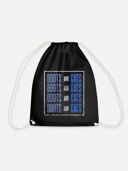 Boots and cats - Drawstring Bag - black