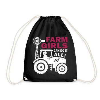 Farm Girls Can Do It All - Drawstring Bag - black - Front