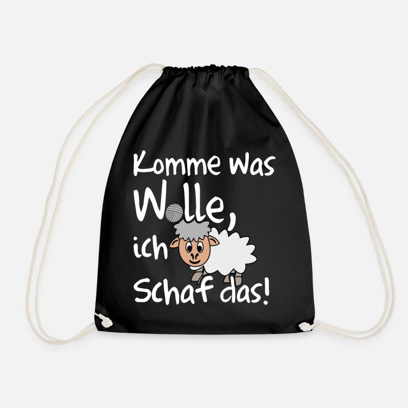 Ich schaffe das, ich Schaf das lustiges Motiv - Turnbeutel - Schwarz