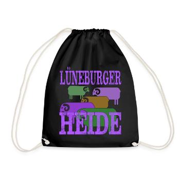 Lüneburger Heide Motiv - Turnbeutel - Schwarz - Vorne