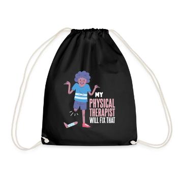 Idée de cadeau de physiothérapeute disant drôle - Sac de sport léger - noir - Devant