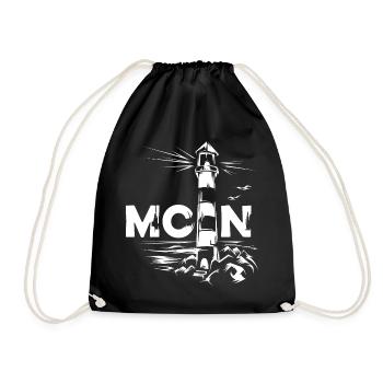 Moin Baltic Sea lighthouse symbol Baltic Sea North Sea - Drawstring Bag - black - Front