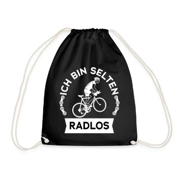 Fahrrad, ich bin selten radlos - Turnbeutel - Schwarz - Vorne