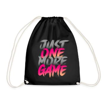 Just One More Game - Drawstring Bag - black - Front