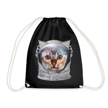 Un astronaute chat dans l’espace pour les amoureux des chats - Sac de sport léger - noir - Devant