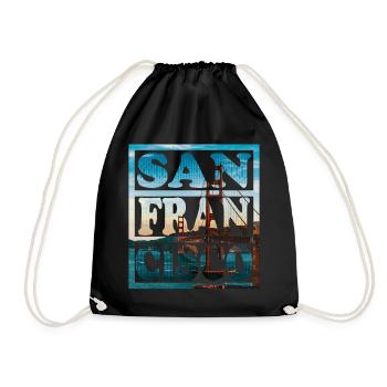 San Francisco - Drawstring Bag - black - Front