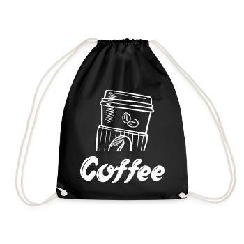 Coffee Coffee Mug Coffee To Go - Drawstring Bag - black - Front