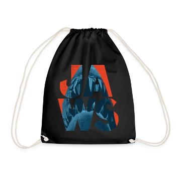 Der Weiße Hai Jaws Logo Mit Haigebiss - Turnbeutel - Schwarz - Vorne