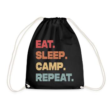 Eat Sleep Camp Repeat - Turnbeutel - Schwarz - Vorne