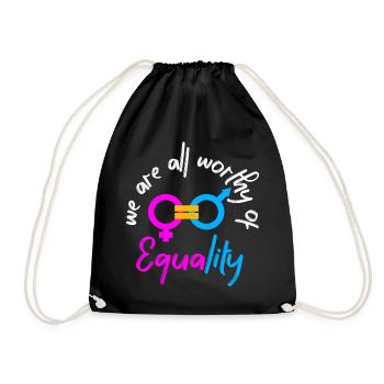 Equality - Drawstring Bag - black - Front