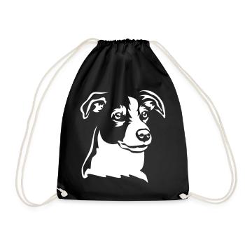 Jack Russell Terrier Head "Black Edition" - Drawstring Bag - black - Front