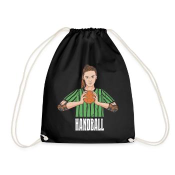 Handball Player Handball Ball Outfit Handball Player - Drawstring Bag - black - Front